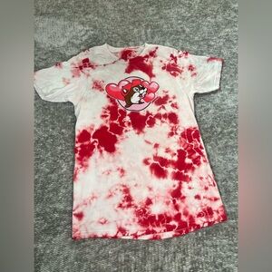 Buc-ee's Red Heart Tie-dye Valentine's Day Road To My Heart Graphic T-shirt Sz S
